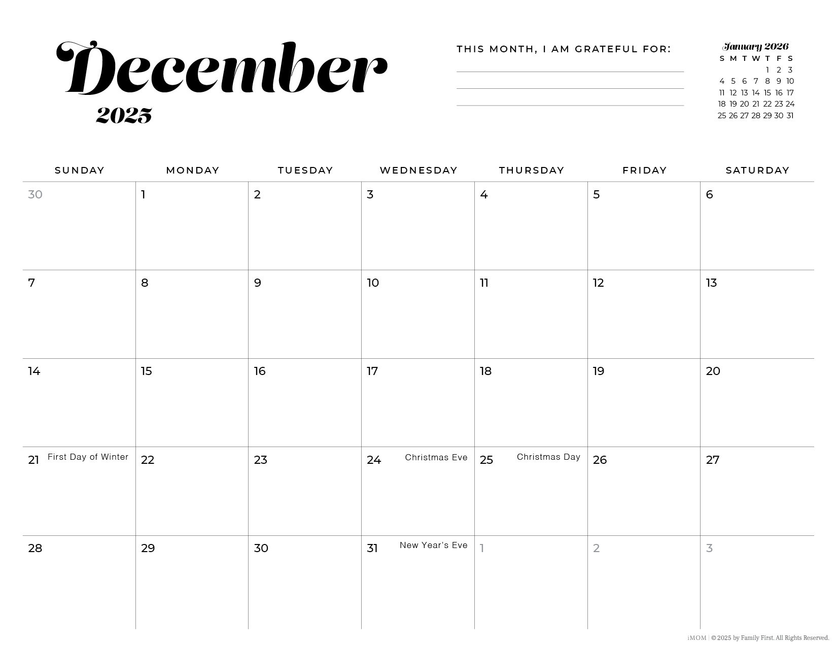 2025 Printable Calendars: Free Printable Calendar Designs - Imom with regard to Imom Printable Calendar December 2025