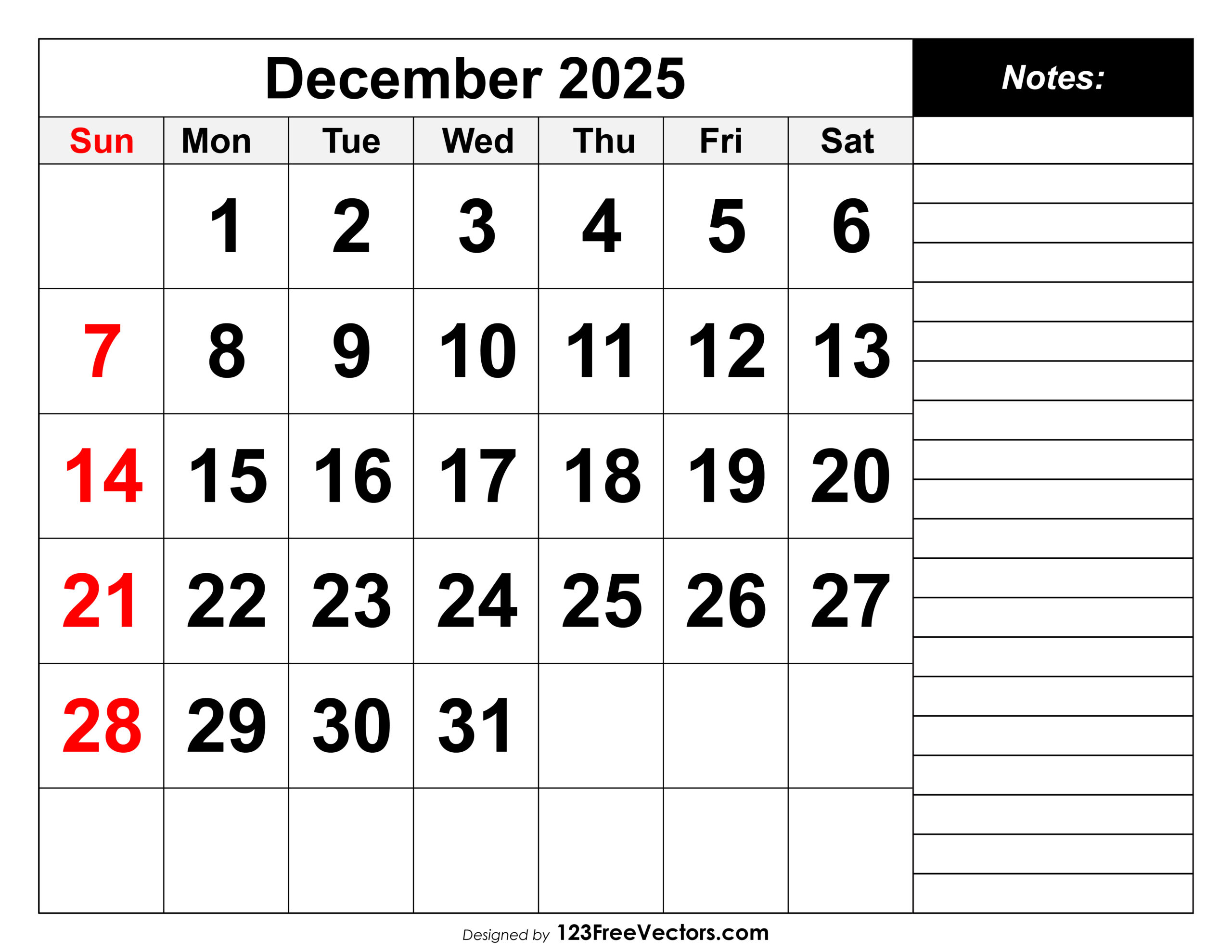 Free Download Calendar December 2025 in Calendar December 2025 2008 Printable
