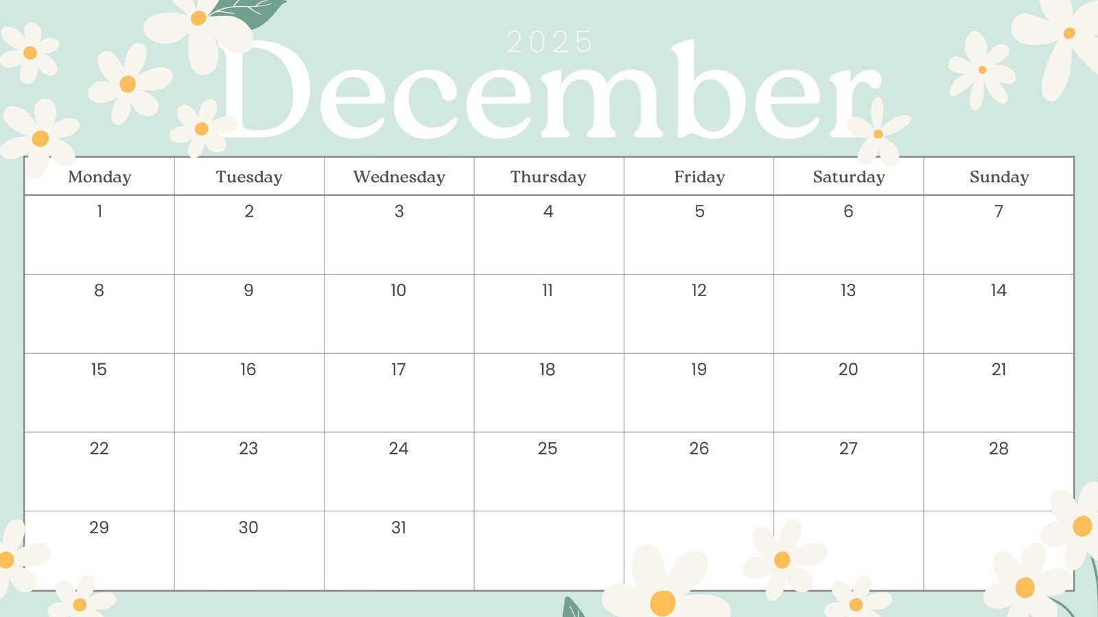 Free, Printable December 2025 Calendar Templates | Canva pertaining to December 2025 Calendar Printable Cute