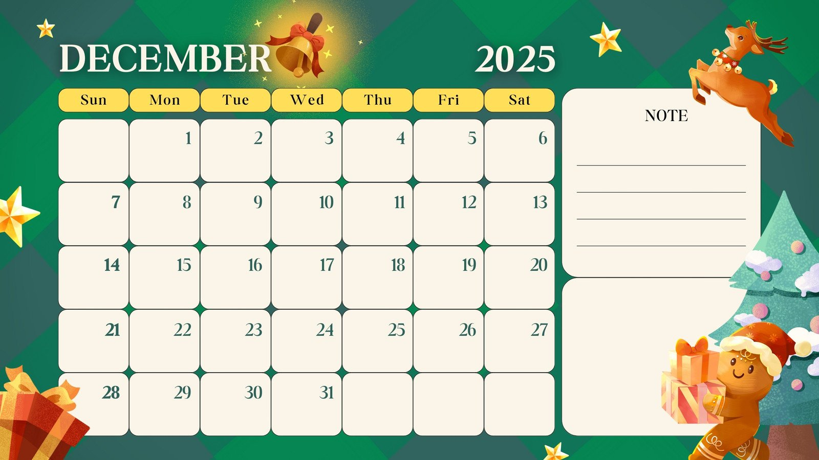 Free, Printable December 2025 Calendar Templates | Canva with regard to Free Printable December 2025 Christmas Calendar
